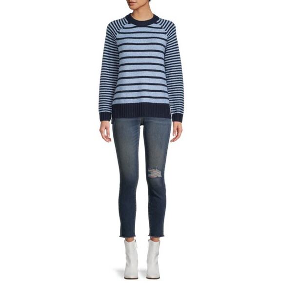 Time and Tru Blue Striped Super-Soft Pullover Sweater XL - Picture 3 of 3